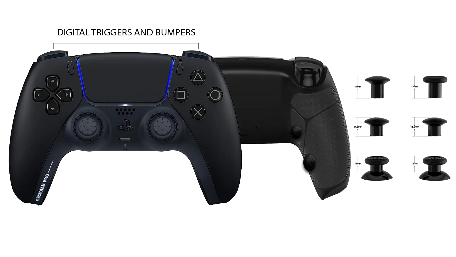 GOAT OBSIDIAN PRO Custom PS5 CONTROLLER diagram